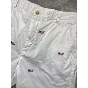 Vineyard‎ Vines American Flag Whale Print Shorts White Casual Size 40